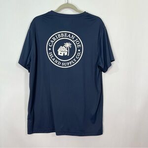 Caribbean Joe Navy Blue Quick Dry Short Sleeve T-Shirt sz Large